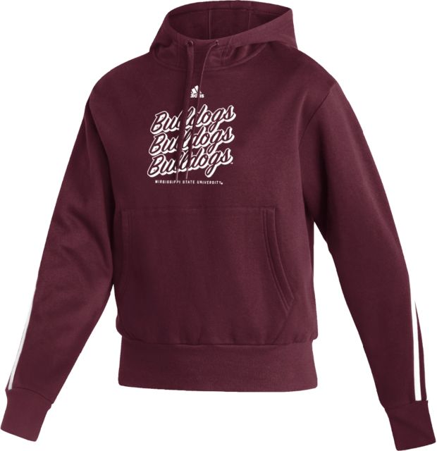 Mississippi State Adidas Womens Pullover Hood Adidas - Mississippi State Bulldogs Script Repeated