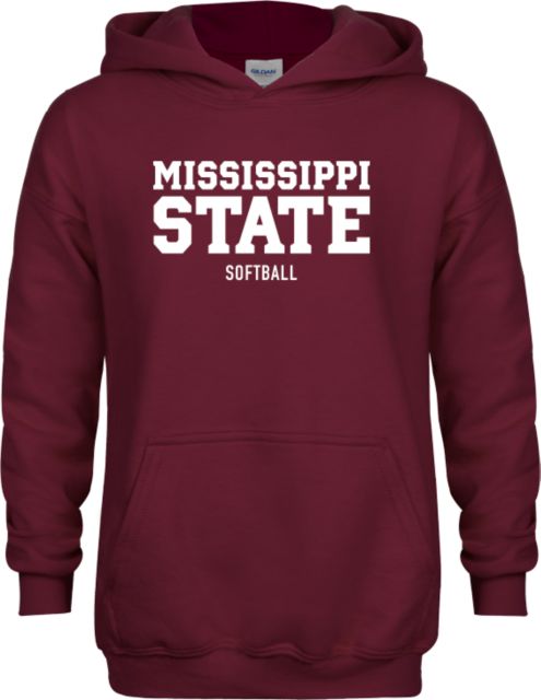 Mississippi State Youth Fleece Hoodie Mississippi State Stacked - Softball - ONLINE ONLY