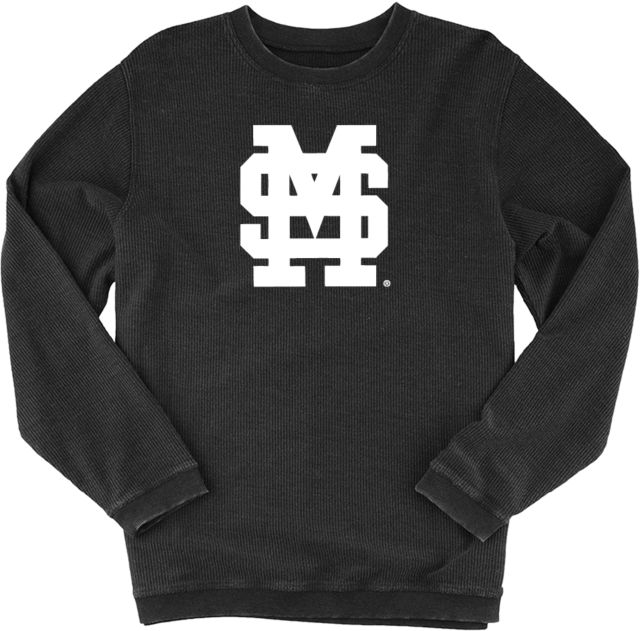 Mississippi State Boxercraft Womens Corded Crew Mississippi State Bulldog Mark