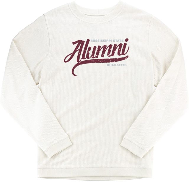 Mississippi State Boxercraft Womens Corded Crew Mississippi State Alumni Script Distressed - ONLINE ONLY