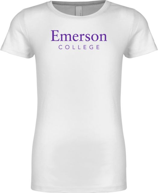 Emerson Next Level Girls Fashion Fit T Shirt Emerson College Wordmark - ONLINE ONLY
