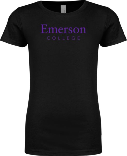 Emerson Next Level Girls Fashion Fit T Shirt Emerson College Wordmark - ONLINE ONLY