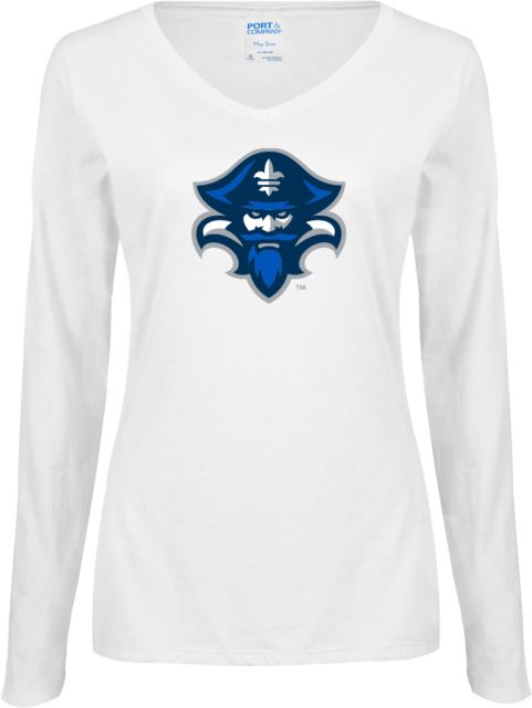 New Orleans Ladies Long Sleeve V Neck Tee Privateer Head - ONLINE ONLY