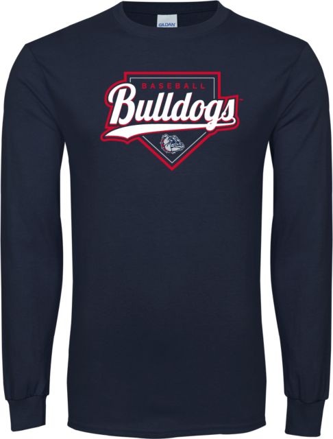 Gonzaga Long Sleeve T Shirt Bulldogs Baseball Script and Plate - ONLINE ONLY