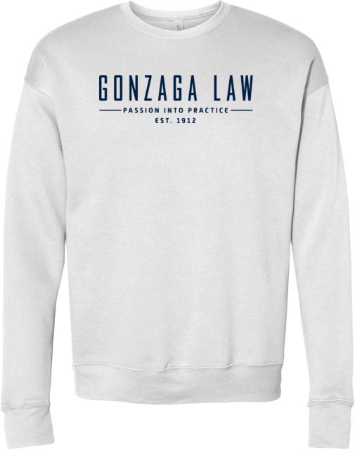 Gonzaga Bella + Canvas Fleece Crew Gonzaga Law Distressed - ONLINE ONLY