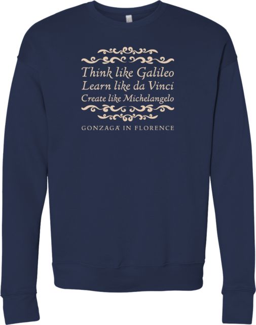 Gonzaga Bella + Canvas Fleece Crew Gonzaga in Florence Think Learn Create - ONLINE ONLY