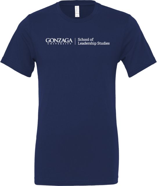 Gonzaga Bella + Canvas Jersey Cotton T Shirt School of Leadership Studies - Gonzaga Horizontal - ONLINE ONLY
