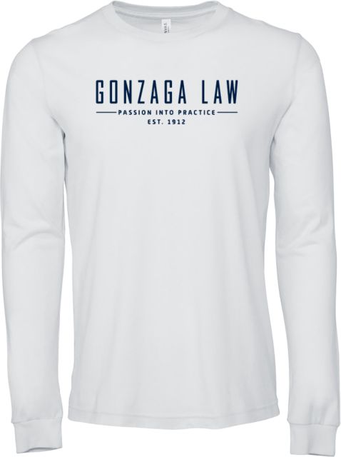 Gonzaga Bella + Canvas Jersey Cotton Long Sleeve T Shirt Gonzaga Law Distressed - ONLINE ONLY