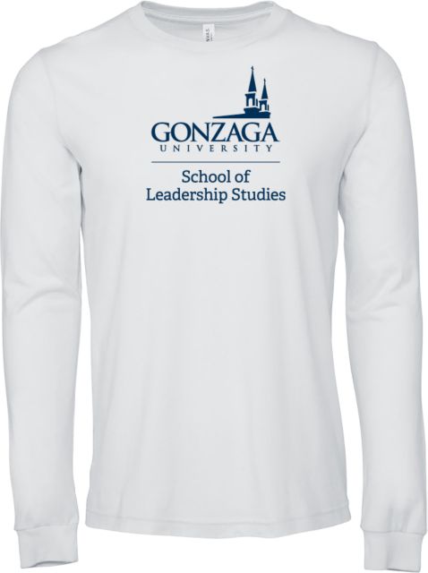 Gonzaga Bella + Canvas Jersey Cotton Long Sleeve T Shirt School of Leadership Studies - Gonzaga Stacked - ONLINE ONLY