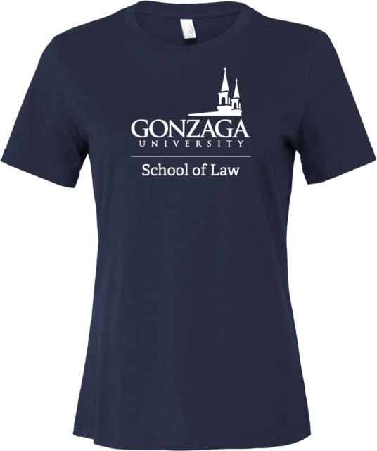 Gonzaga Bella + Canvas Womens Relaxed Cotton T Shirt School of Law - Gonzaga Stacked - ONLINE ONLY