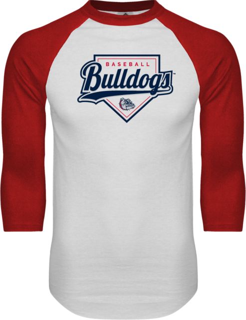 Gonzaga Raglan Baseball T-Shirt Bulldogs Baseball Script and Plate - ONLINE ONLY