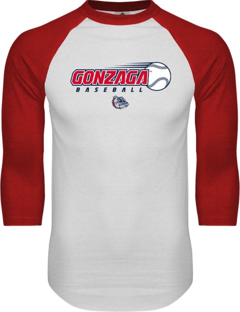 Gonzaga Raglan Baseball T-Shirt Gonzaga Baseball Flying Ball - ONLINE ONLY