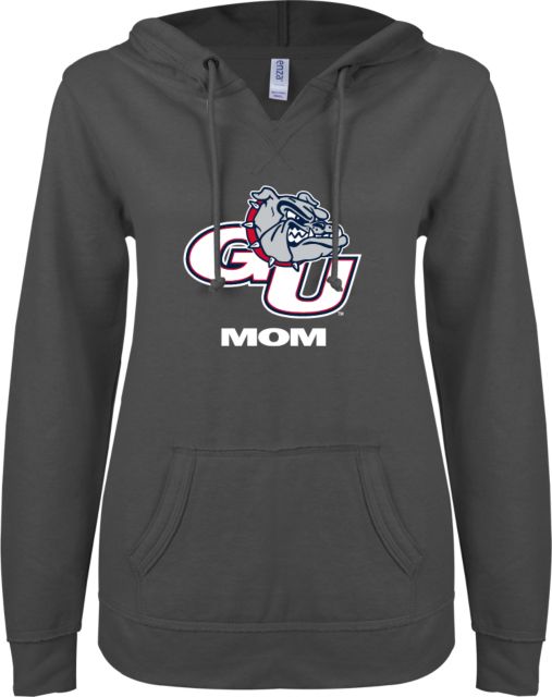 Gonzaga ENZA Ladies V Notch Raw Edge Fleece Hoodie Mom - ONLINE ONLY