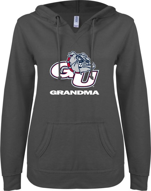Gonzaga ENZA Ladies V Notch Raw Edge Fleece Hoodie Grandma - ONLINE ONLY