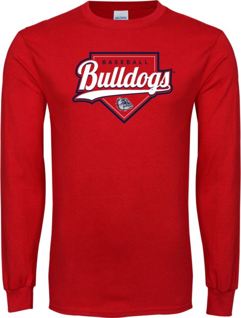 Gonzaga Long Sleeve T Shirt Bulldogs Baseball Script and Plate - ONLINE ONLY