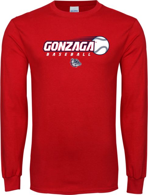 Gonzaga Long Sleeve T Shirt Gonzaga Baseball Flying Ball - ONLINE ONLY