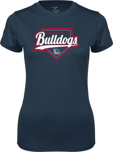 Gonzaga Ladies Syntrel Performance Tee Bulldogs Baseball Script and Plate - ONLINE ONLY