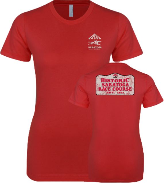 NYRA Next Level Womens Boyfriend Tee Saratoga RC Sign