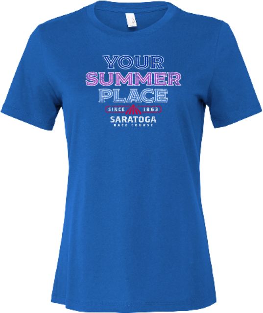 NYRA Bella + Canvas Womens Relaxed Cotton T Shirt Saratoga - Your Summer Place Distressed
