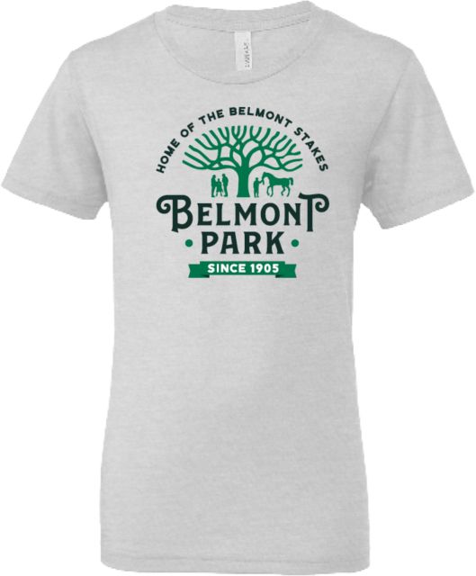 NYRA Bella + Canvas Youth Ash Jersey T Shirt Belmont Park Tree