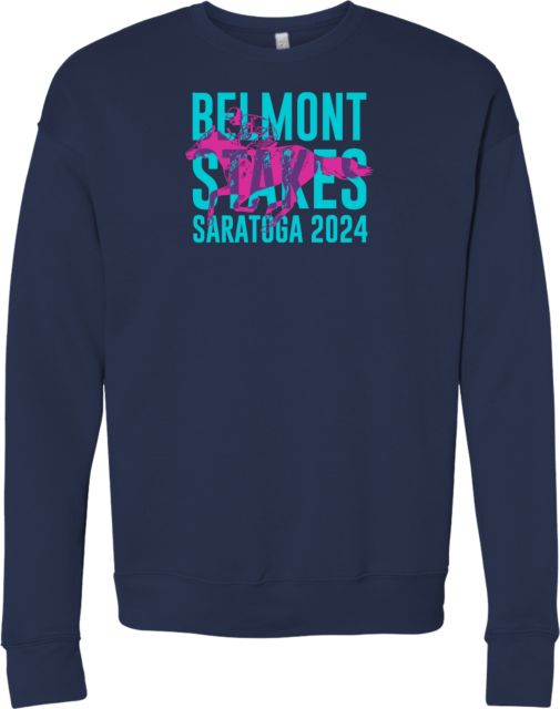 2024 Belmont Stakes Bella + Canvas Navy Fleece Crew