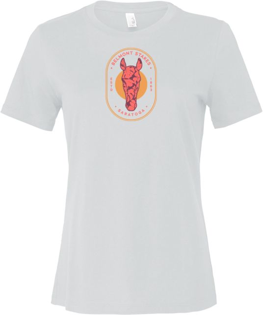 2024 Belmont Stakes Bella + Canvas Womens White Relaxed Cotton T Shirt