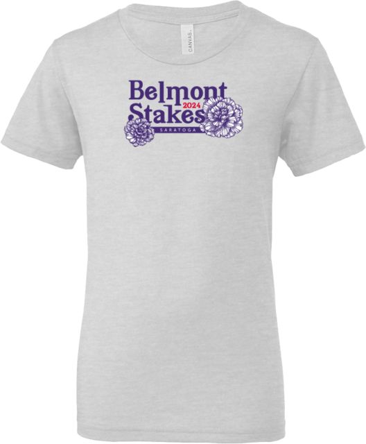 2024 Belmont Stakes Bella + Canvas Youth Ash Grey Jersey T Shirt