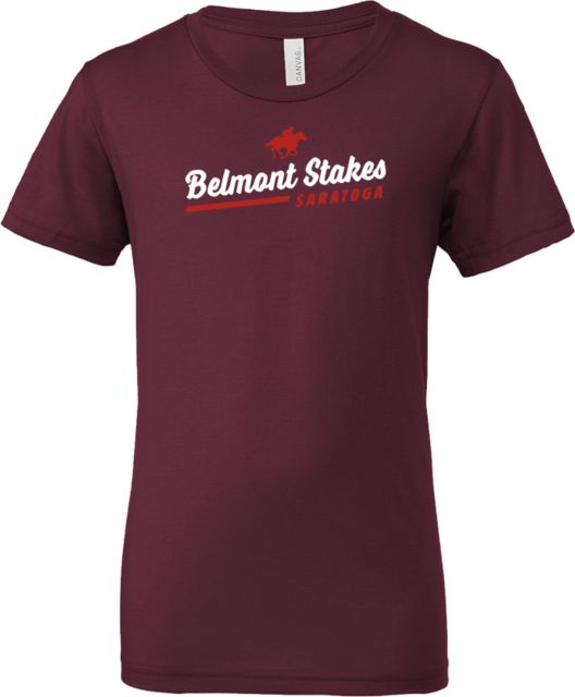 2024 Belmont Stakes Bella + Canvas Youth Maroon Jersey T Shirt