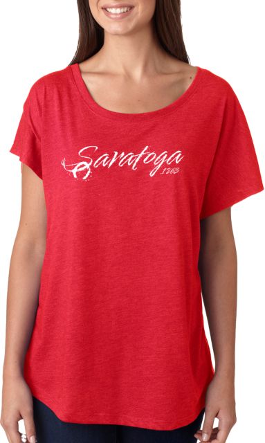 Saratoga Next Level Womens Red Triblend Dolman Tee