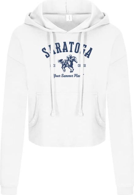 Saratoga Just Hoods Womens White Crop Hoodie