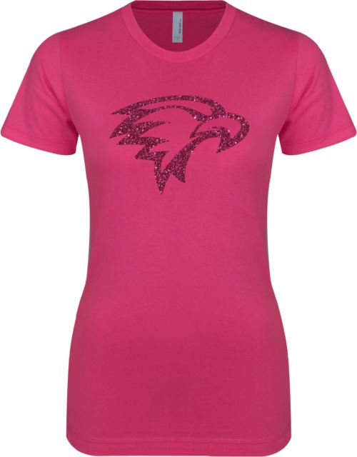 La Sierra Next Level Boyfriend Fuchsia Tee Eagle Head Glitter - ONLINE ONLY