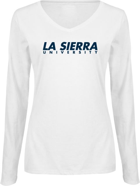 La Sierra Womens Long Sleeve V Neck Tee Black La Sierra University - ONLINE ONLY