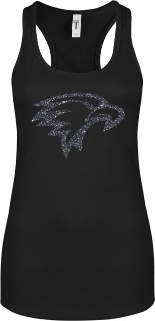 La Sierra Next Level Racerback Tank Black Eagle Head Soft Glitter - ONLINE ONLY