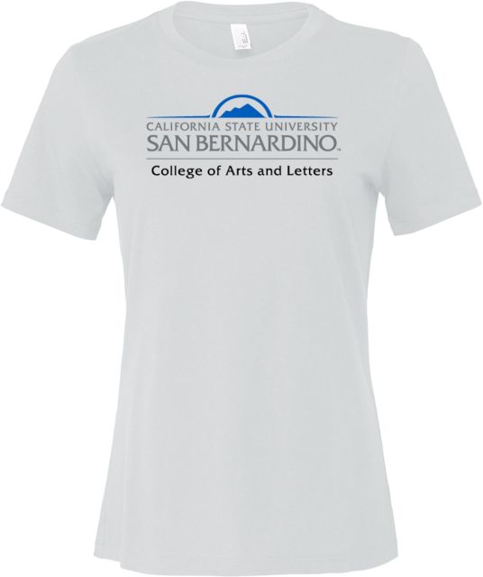 Cal State San Bernardino Bella + Canvas Womens Relaxed Cotton T Shirt College of Arts and Letters - CSUSB - ONLINE ONLY