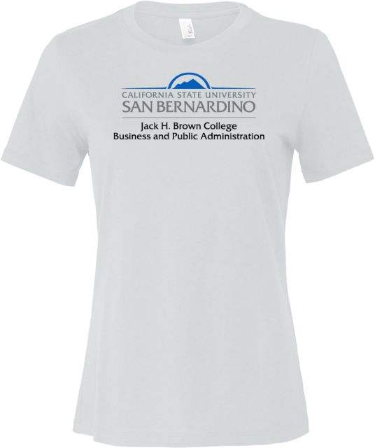 Cal State San Bernardino Bella + Canvas Womens Relaxed Cotton T Shirt Jack H College Business and Public Administration - CSUSB - ONLINE ONLY