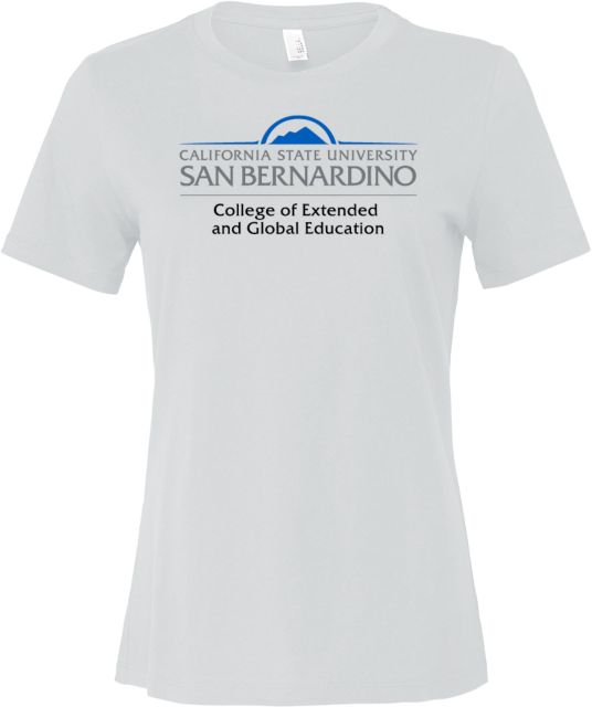 Cal State San Bernardino Bella + Canvas Womens Relaxed Cotton T Shirt College of Extended and Global Education - CSUSB - ONLINE ONLY