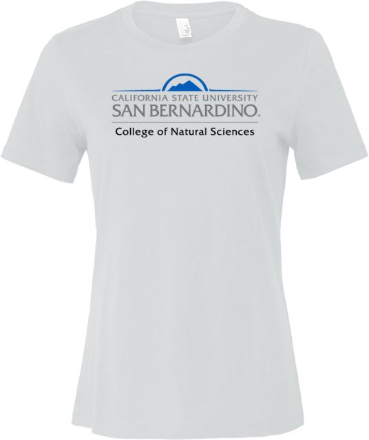 Cal State San Bernardino Bella + Canvas Womens Relaxed Cotton T Shirt College of Natural Sciences - CSUSB - ONLINE ONLY