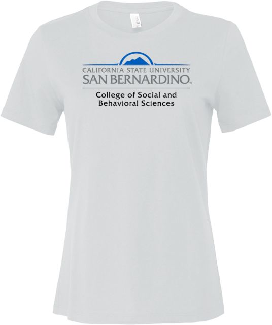 Cal State San Bernardino Bella + Canvas Womens Relaxed Cotton T Shirt College of Social and Behavior Sciences - CSUSB - ONLINE ONLY