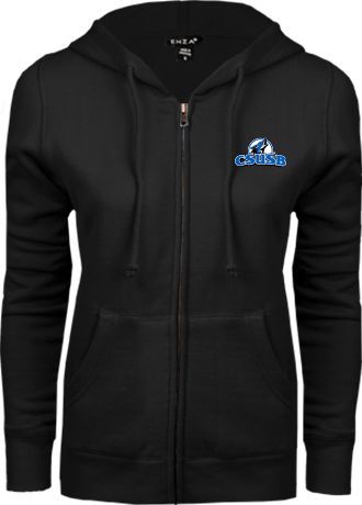 Cal State San Bernardino ENZA Womens Fleece Full Zip Hoodie Primary Logo - ONLINE ONLY