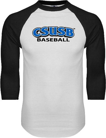 Cal State San Bernardino Raglan Baseball T Shirt CSUSB Baseball - ONLINE ONLY