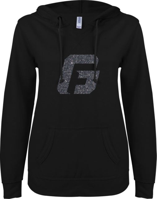 George Fox ENZA Ladies V Notch Raw Edge Fleece Hoodie G Soft Glitter - ONLINE ONLY