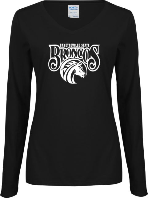 Fayetteville Ladies Long Sleeve V Neck Tee Official Logo - ONLINE ONLY