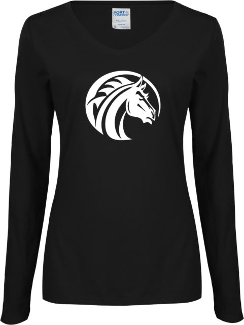 Fayetteville Ladies Long Sleeve V Neck Tee Bronco - ONLINE ONLY