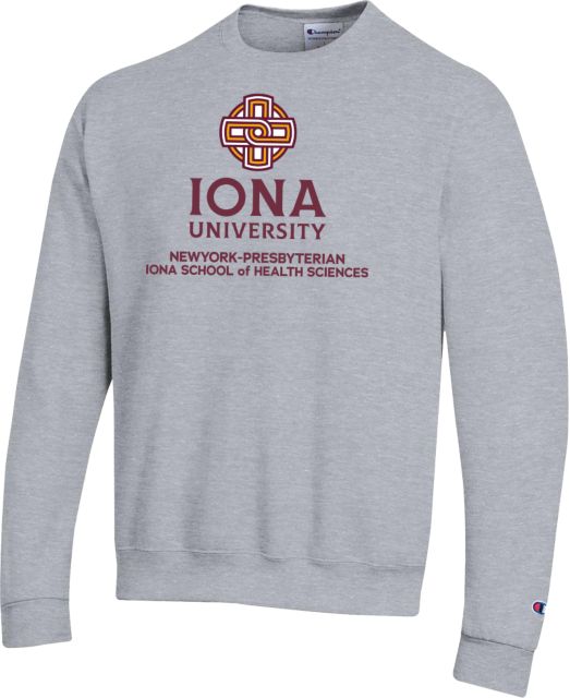 Iona Champion Fleece Crew Iona School of Health Sciences Stacked - ONLINE ONLY