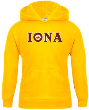 Iona Youth Fleece Hoodie Iona Wordmark - ONLINE ONLY