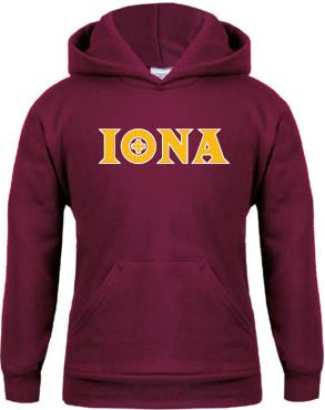 Iona Youth Fleece Hoodie Iona Wordmark - ONLINE ONLY