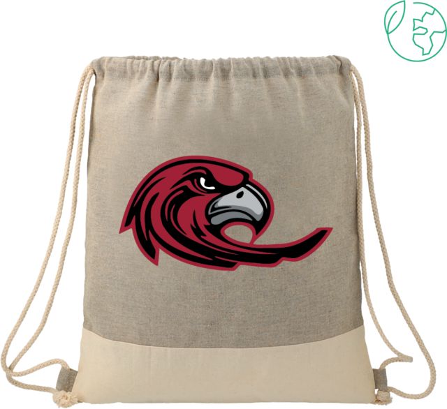 Las Positas Split Recycled Cotton Grey/Natural Drawstring Bag LPC - Mascot Head - ONLINE ONLY