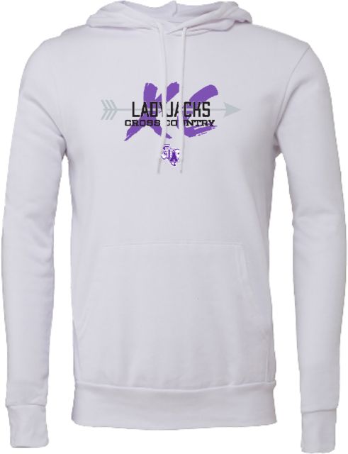 Stephen F Austin Bella + Canvas Fleece Hood SFA Ladyjacks Cross Country Script - ONLINE ONLY