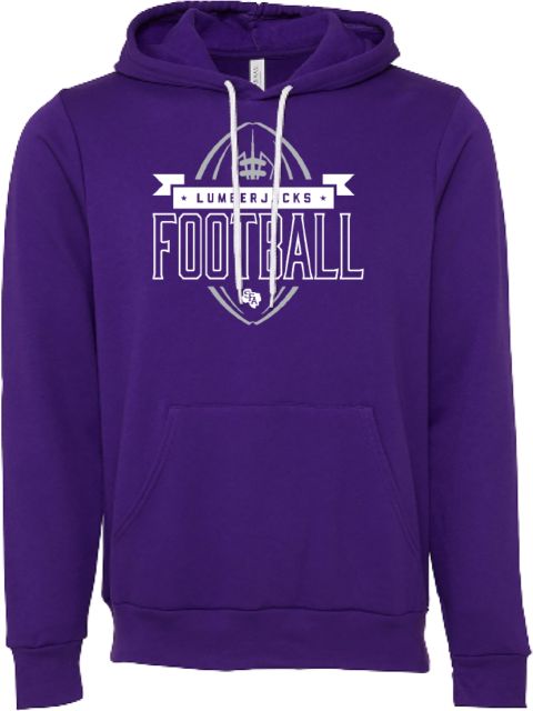 Stephen F Austin Bella + Canvas Fleece Hood SFA Lumberjack Football Outlined - ONLINE ONLY