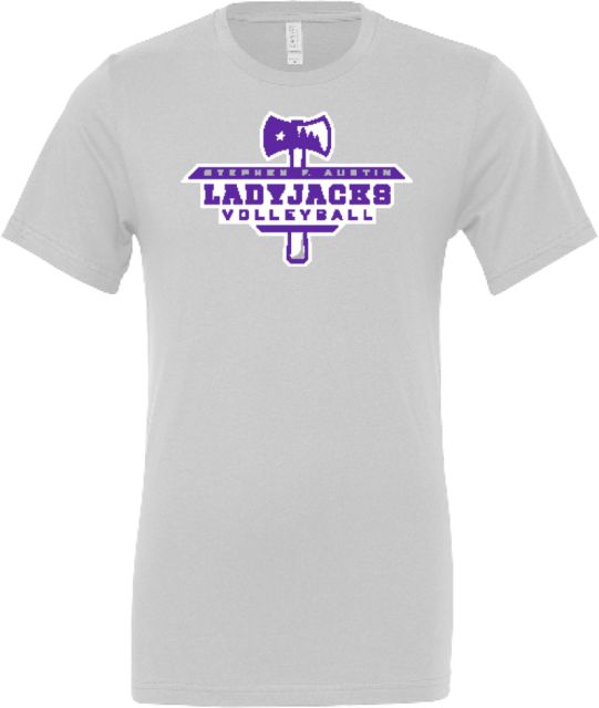 Stephen F Austin Bella + Canvas Jersey Cotton T Shirt SFA Ladyjacks Volleyball - ONLINE ONLY